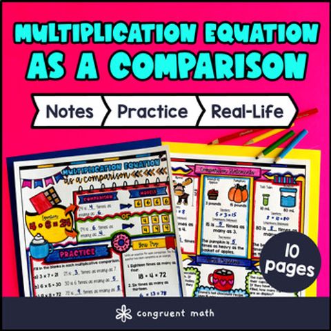 Thumbnail for Multiplication as a Comparison Guided Notes w Doodles 4th Grade CCSS 4.OA.A.1