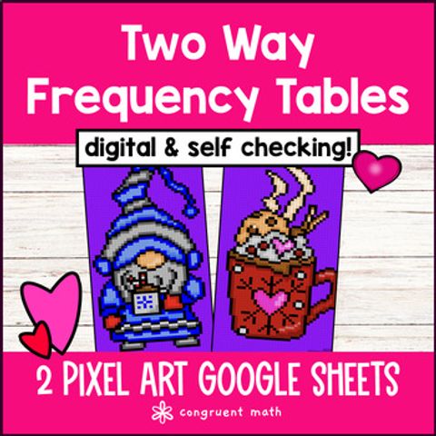 Thumbnail for Two Way Tables Digital Pixel Art Two Way Frequency Table Bivariate Data