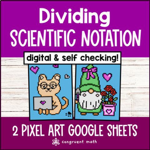 Thumbnail for Dividing Scientific Notation Digital Pixel Art Positive and Negative Powers