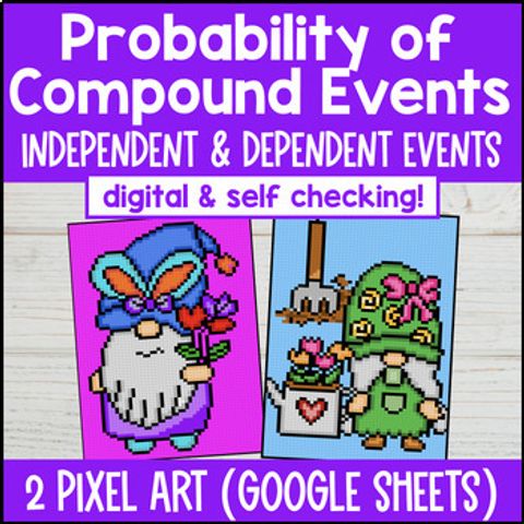 Thumbnail for [Spring] Probability of Compound Events Pixel Art | Tree Diagrams Outcomes