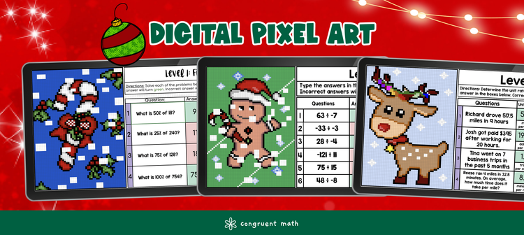 Christmas Pixel Art Digital Math Activities