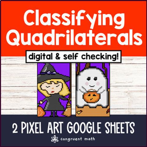Thumbnail for Classifying Quadrilaterals Digital Pixel Art Rhombus Squares 2D Figures