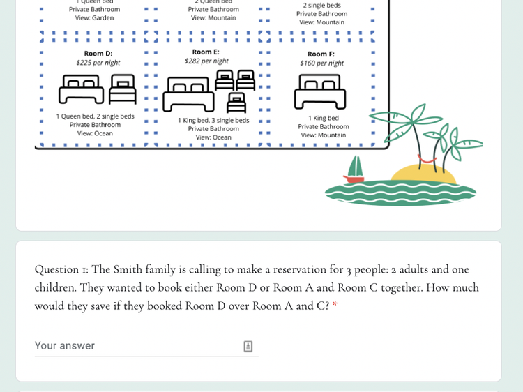 Hotel Math Google Form