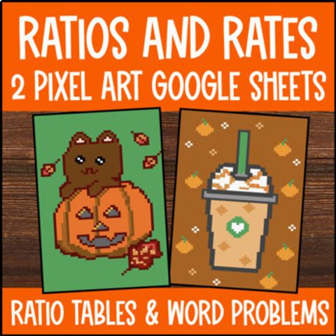 Thumbnail for Ratios & Rates Pixel Art | Equivalent Ratios | Ratio Tables Word Problems