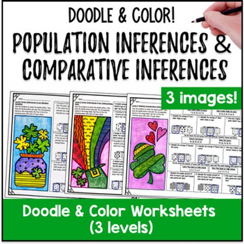 Thumbnail for Random Sampling Population Inferences Doodle Color by Number St. Patrick's Day