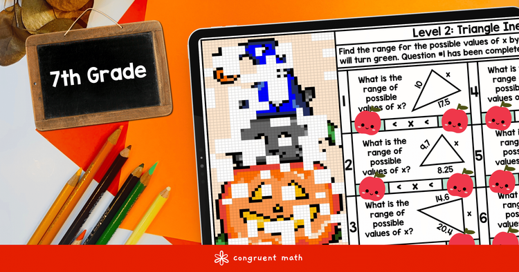 7th Grade Triangle Inequality Theorem Pixel Art