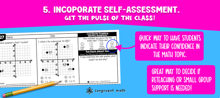 Self-assessment in Daily Math Warm Ups