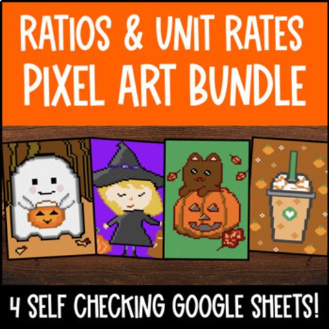 Thumbnail for Ratios and Rates Digital Pixel Art Equivalent Ratios Table Unit Price CCSS TEKS