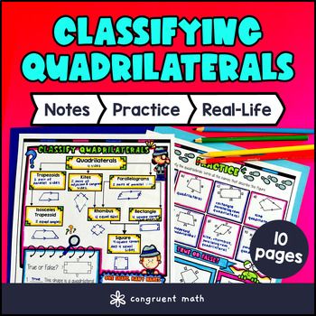 Classifying Quadrilaterals Guided Notes with Doodles | 4th & 5th Grade Geometry
