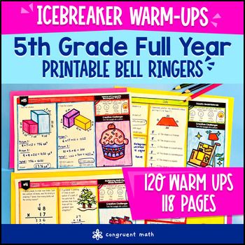 5th Grade Math Warm Ups Full-Year Bell Ringers Back to School BUNDLE CCSS TEKS