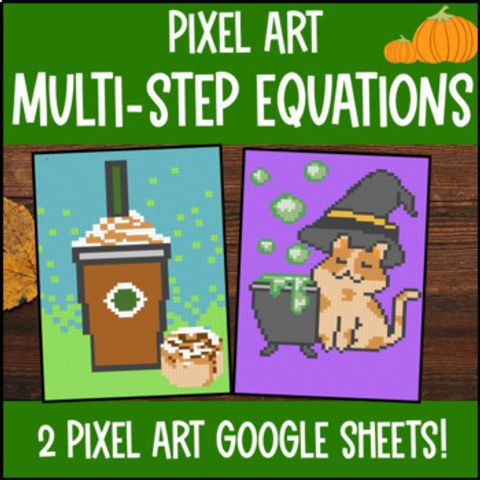 Thumbnail for Multi Step Equations Pixel Art Combining Like Terms and Distributive Property