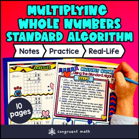 Thumbnail for Multi Digit Multiplication Whole Numbers Guided Notes with Doodles Sketch Notes