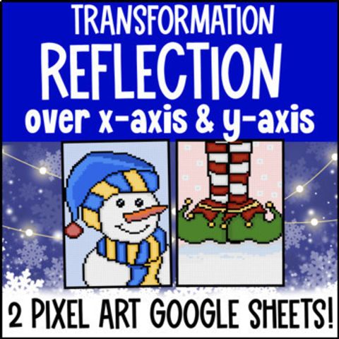 Thumbnail for Reflections Digital Pixel Art Rigid Transformations Reflection x-axis y-axis