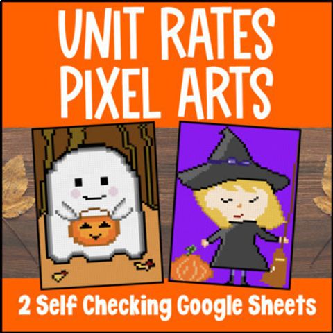 Thumbnail for Unit Rates and Unit Pricing Digital Pixel Art | Unit Price, Ratios & Rates