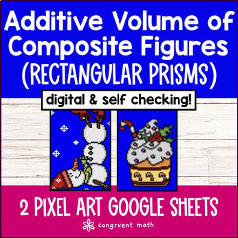 Thumbnail for Additive Volume of Composite Figures Digital Pixel Art Rectangular Prisms 5th Gr