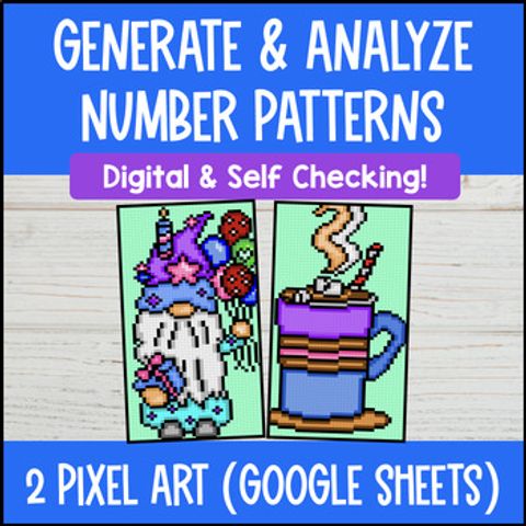 Thumbnail for Generate & Analyze Number Patterns and Rule Digital Pixel Art 4th Grade 4.OA.C.5