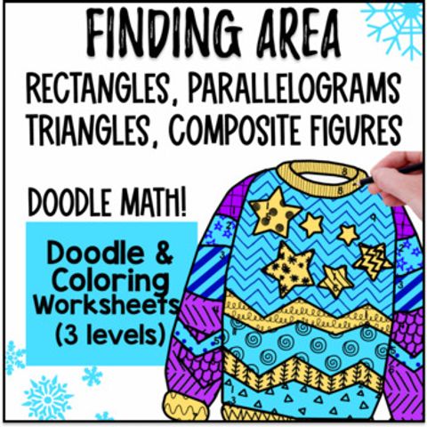 Thumbnail for Area of Polygons Doodle & Color by Number Worksheets Composite Figures CCSS