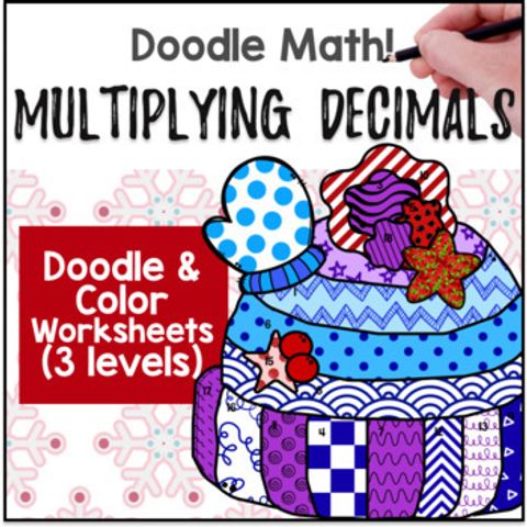 Thumbnail for Multiplying Decimals Doodle & Color by Number Worksheets Decimal Multiplication