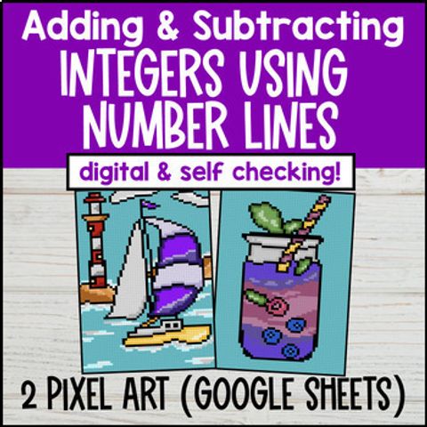 Thumbnail for Add and Subtract Integers Using Number Lines Pixel Art