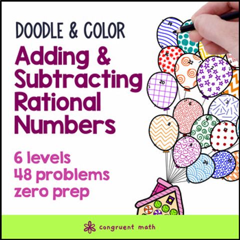 Thumbnail for Adding & Subtracting Rational Numbers | Doodle Math: Twist on Color by Number