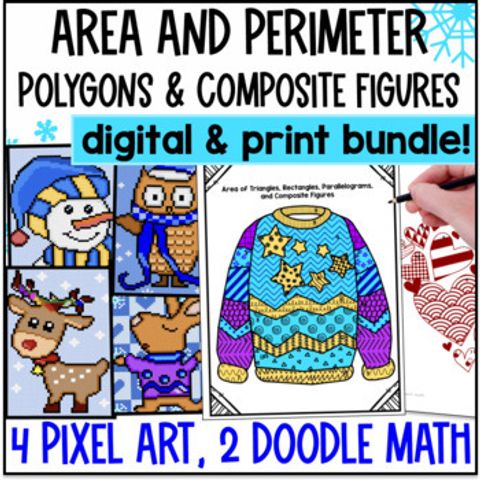 Thumbnail for Area and Perimeter of Composite Figures Activity BUNDLE | Digital & Print