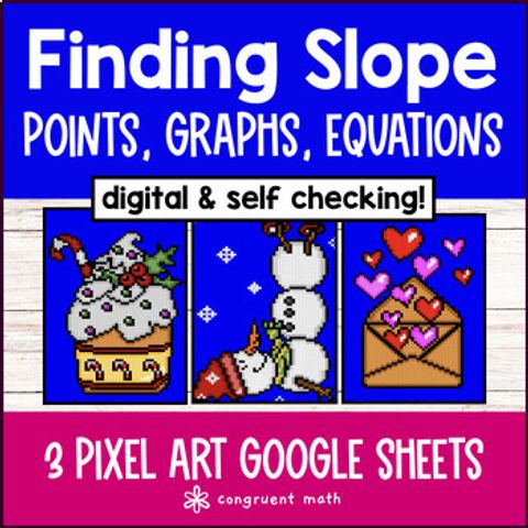 Thumbnail for Slope Linear Functions Points, Graphs, Equations Digital Pixel Art | Intercept
