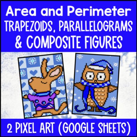 Thumbnail for Area Perimeter of Composite Figures Digital Pixel Art Parallelograms Winter Math