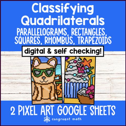 Thumbnail for Classifying Quadrilaterals Digital Pixel Art 2D Figures Rhombus Trapezoids