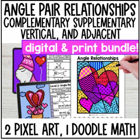 Thumbnail for Angle Pair Relationships | Complementary Supplementary Vertical Adjacent Angles