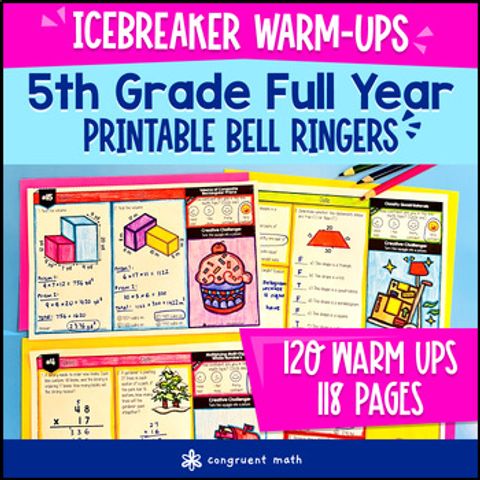 Thumbnail for 5th Grade Math Warm Ups Full-Year Bell Ringers Back to School BUNDLE CCSS TEKS