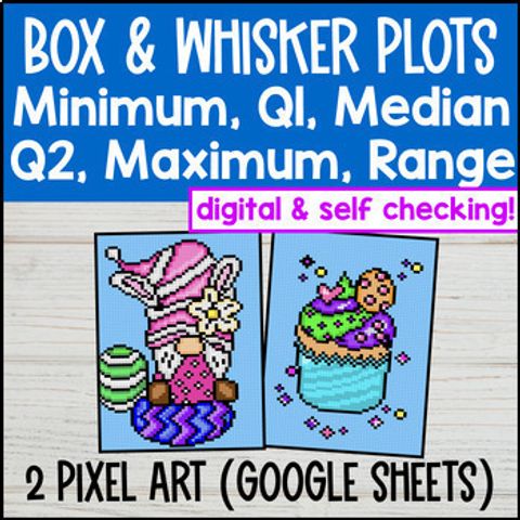 Thumbnail for Box and Whisker Plots Digital Pixel Art | Range Interquartile Median Variability