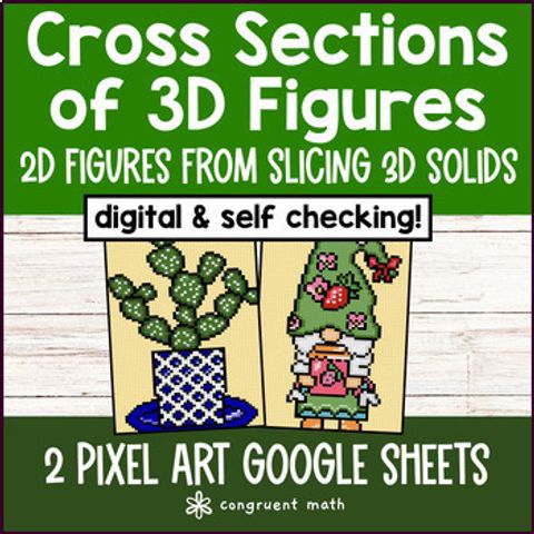 Thumbnail for Cross Sections of 3D Figures Pixel Art | Slicing Prisms Pyramids