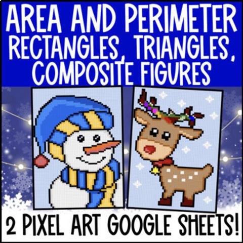 Thumbnail for [Christmas] Area and Perimeter of Composite Figures Compound Digital Pixel Art