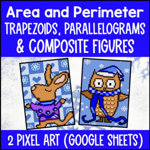 Thumbnail for [Christmas] Area Perimeter of Composite Figures Digital Pixel Art Parallelograms