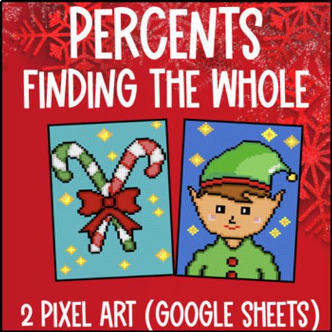 Thumbnail for [Christmas] Finding the Whole Percentages | Winter Digital Pixel Art Percents