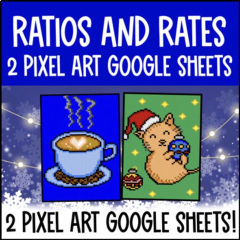 Thumbnail for [Christmas] Ratios & Rates Digital Pixel Art | Equivalent Ratios & Ratio Tables