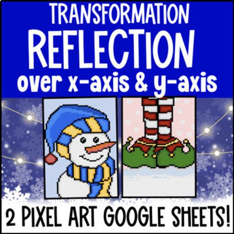 Thumbnail for Christmas Reflections Digital Pixel Art Transformations Reflection x-axis y-axis