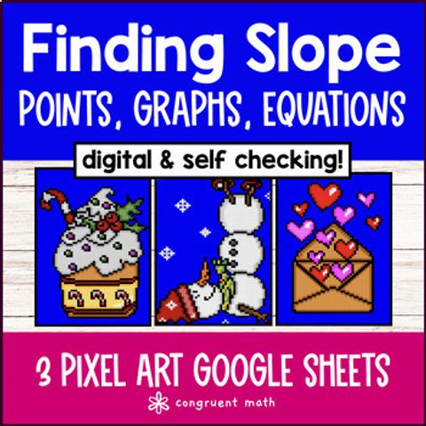 Thumbnail for [Christmas] Slope Linear Functions | Points, Graphs, Equations Digital Pixel Art