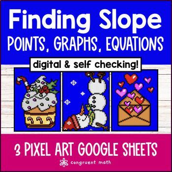 Thumbnail for [Christmas] Slope Linear Functions | Points, Graphs, Equations Digital Pixel Art