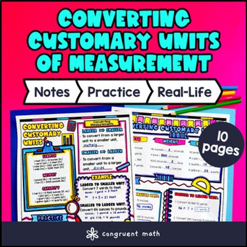 Thumbnail for Customary Units of Measurement Conversions Guided Notes w/ Doodles | 5th Grade