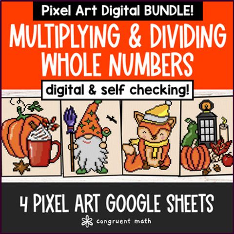 Thumbnail for Multiplying and Dividing Multi-Digit Whole Numbers Digital Pixel Art