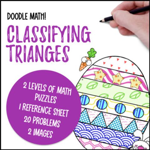 Thumbnail for [Spring] Classifying Triangles Doodle Math: Twist on Color by Number Worksheets