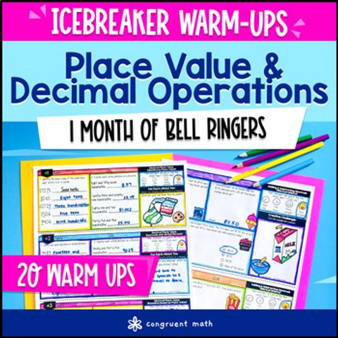 Thumbnail for Decimal Place Value Decimal Operations 5th 6th Grade Math Warm Ups Bell Ringers