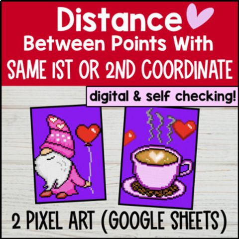 Thumbnail for Distance on Coordinate Plane Digital Pixel Art Absolute Value Ordered Pairs CCSS