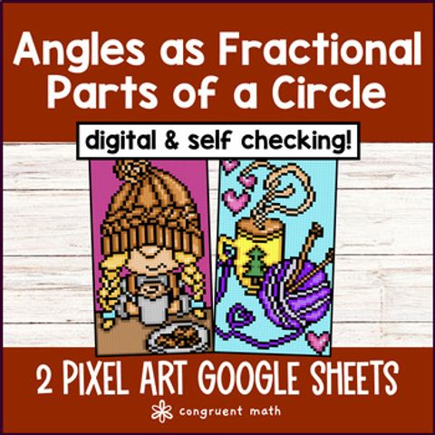 Thumbnail for Angles as Fractional Parts of a Circle Digital Pixel Art 4th Grade Angle Measure