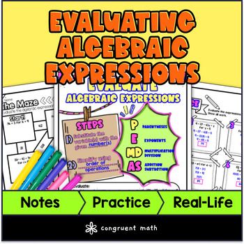 Evaluating Algebraic Expressions Guided Notes & Doodles | Order of Operations