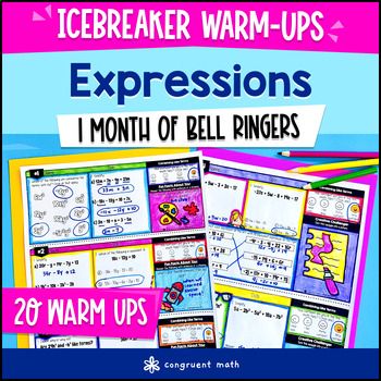 Expressions Combining Like Terms Distributive Property 7th Grade Math Warm Ups