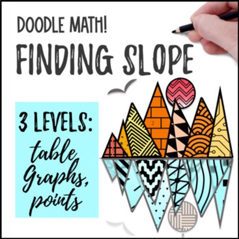 Thumbnail for Finding Slope from Tables Graphs Points | Doodle Math: Twist on Color by Number