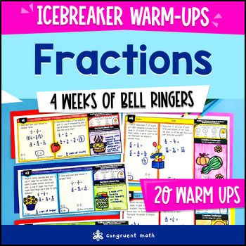 Fraction Mixed Numbers Operations 5th Grade Math Warm Ups CCSS TEKS Bell Ringers