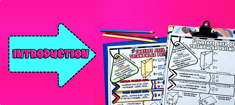 Lateral and Total Surface Area of Triangular Prisms Guided Notes with Doodles